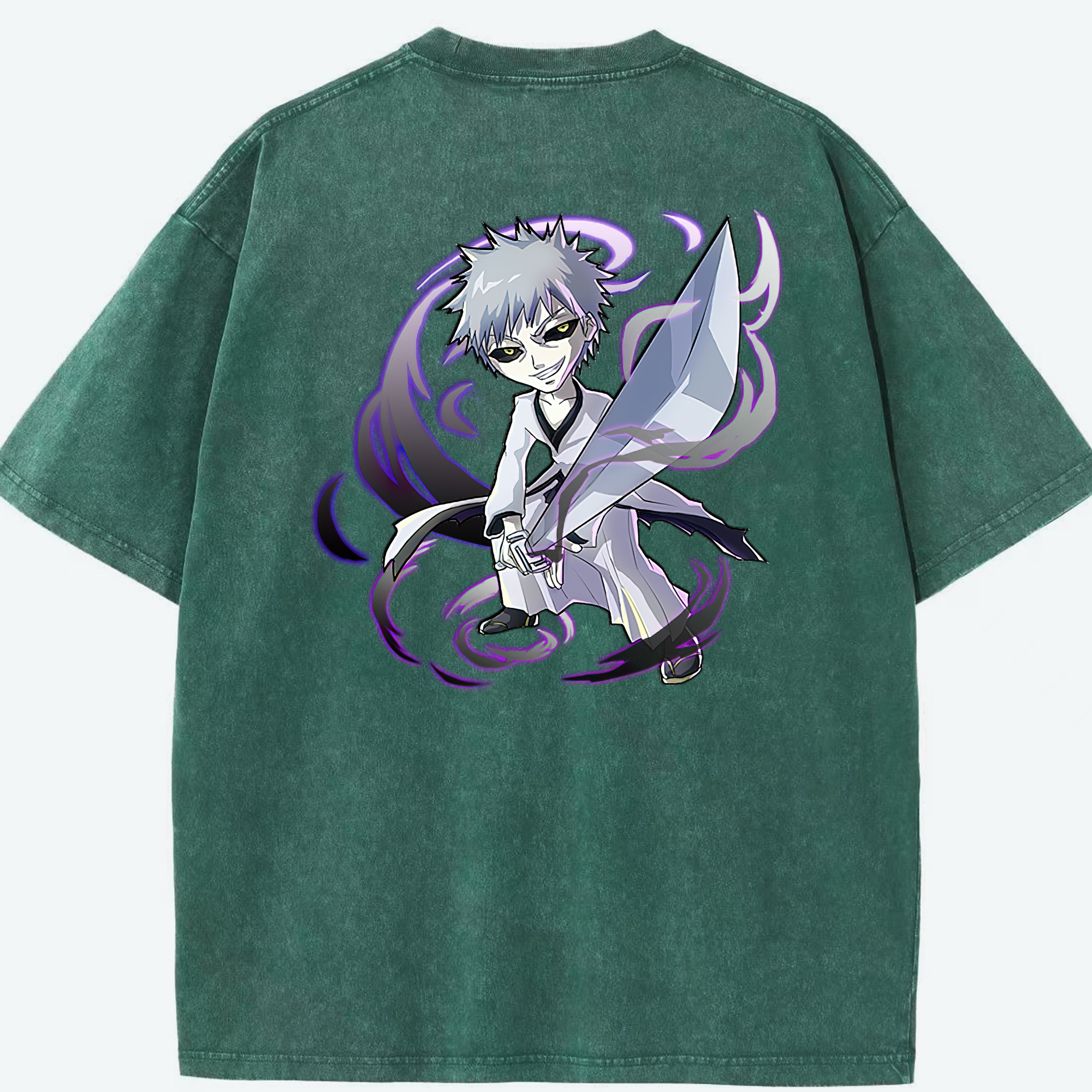 （画像用） ブリーチ 黒崎一護（くろさき いちご）BLEACH Kurosaki Ichigo 綿100% ヴィンテージ風 半袖Tシャツ（背面プリント）